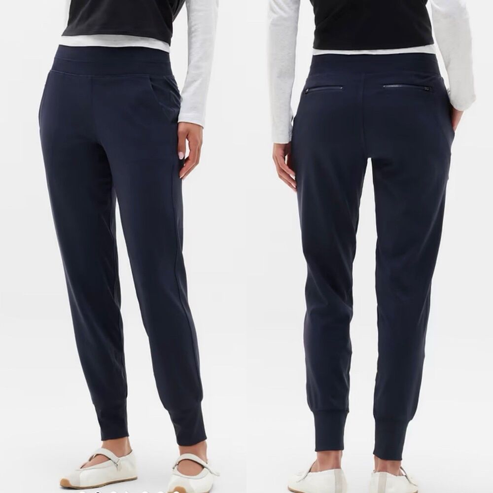 Athleta Venice Jogger Pants SP Navy High Rise Travel Athleisure Minimalist Sport
